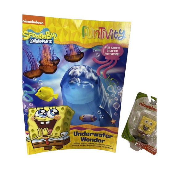 Spongebob Activity Book & Spongebob Figurine New - Picture 2 of 8